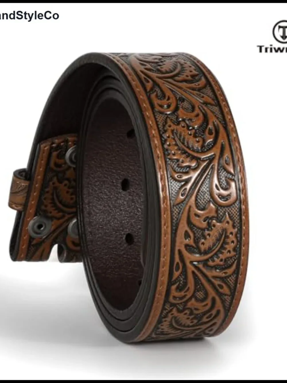 Men's Western Cowboy Leather Belt Strap 1.5